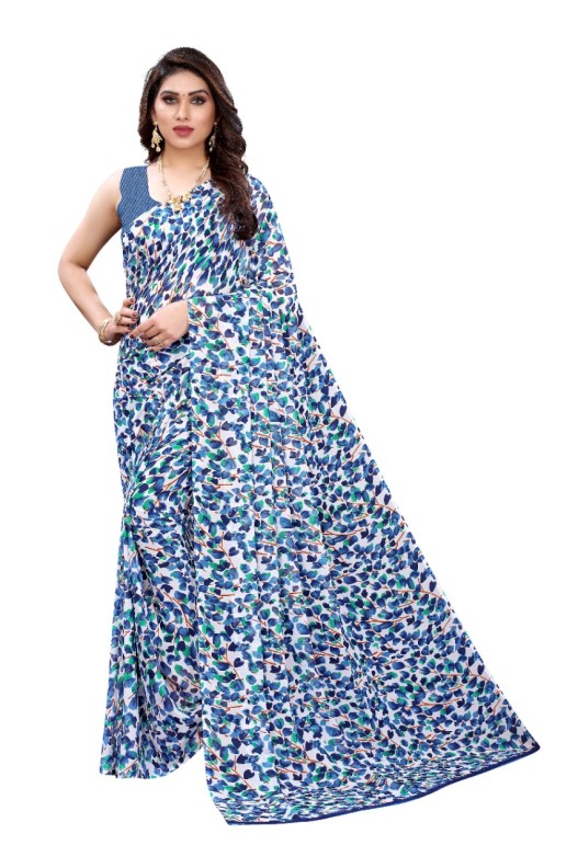 Fancy Georgette Printed Saree With blouse